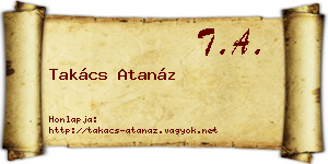 Takács Atanáz névjegykártya