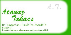 atanaz takacs business card